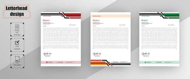 Vector corporate identity lettrhead template design