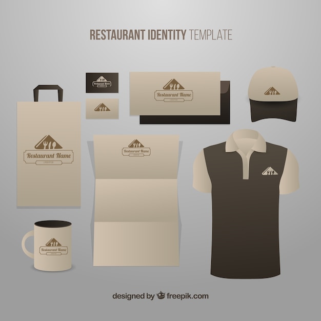 Vector corporate identity for an organic restaurant