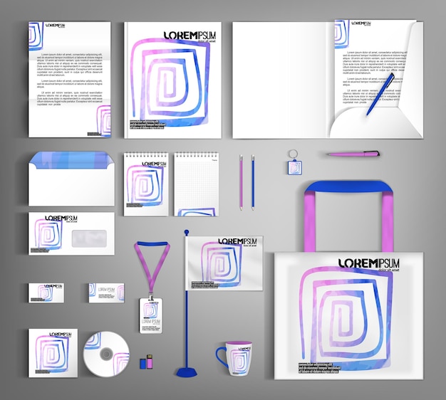 Corporate Identity set Beautiful abstract business set statione