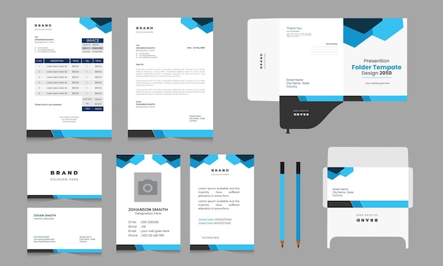 corporate identity template design vector clean business stationery for your brand