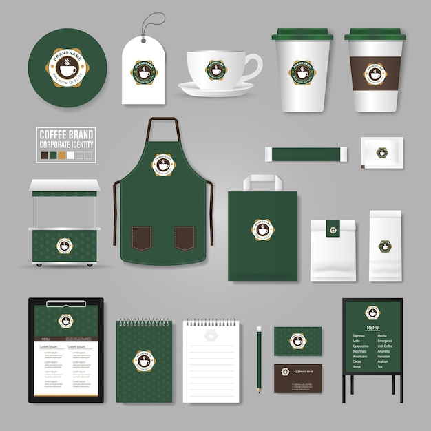 corporate identity template. logo concept for coffee shop, cafe, restaurant.
