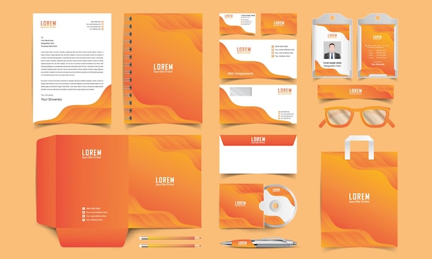 Corporate identity template set. Business stationery mock-up.