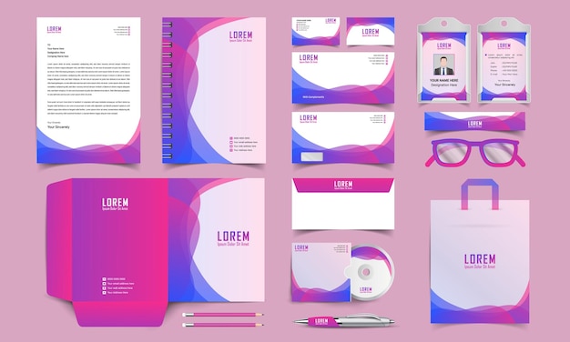 Corporate identity template set. Business stationery mock-up.