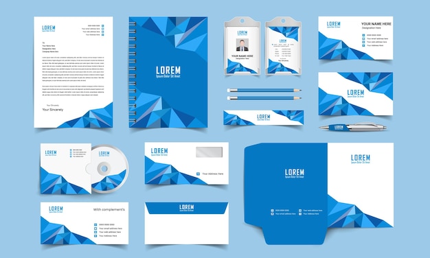 Vector corporate identity template with blue color