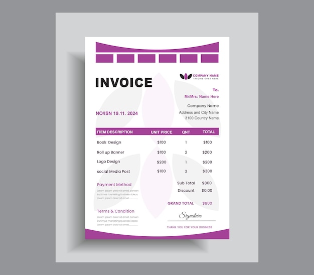 corporate invoice design