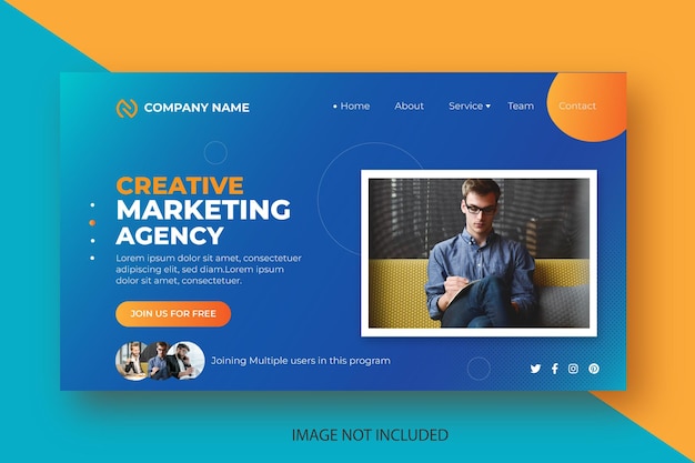 Vector corporate landing page design template