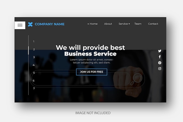 Vector corporate landing page design template