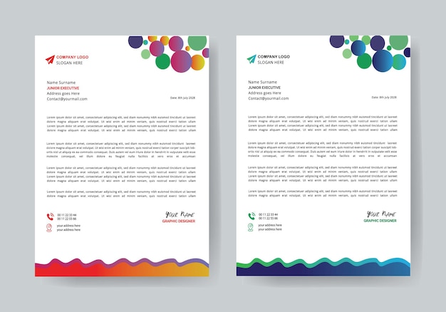 corporate letterhead design, business letterhead template