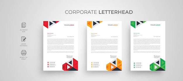 Corporate Letterhead Design Business Pad Template