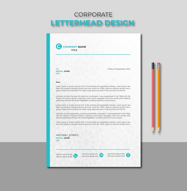 corporate letterhead design design template