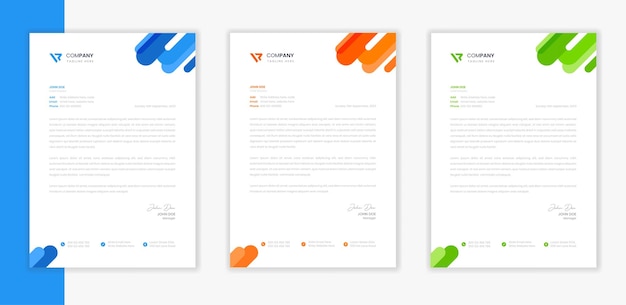 Vector corporate letterhead design stationery set, business letterhead bundle collection