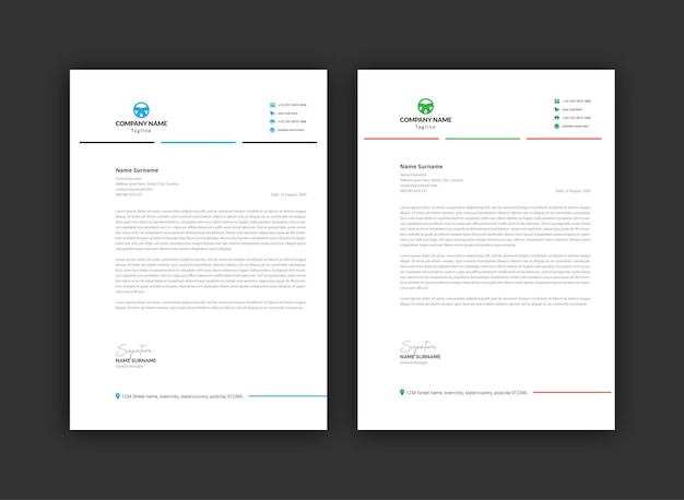 Corporate Letterhead Design Template 10