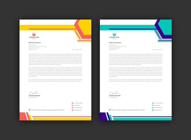 Corporate Letterhead Design Template 4