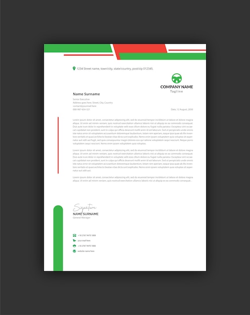 Corporate Letterhead Design Template 6