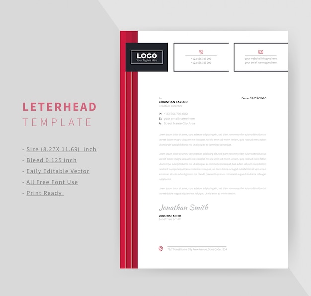 Corporate letterhead design template