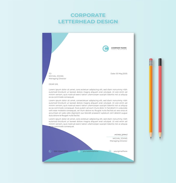 corporate letterhead design template