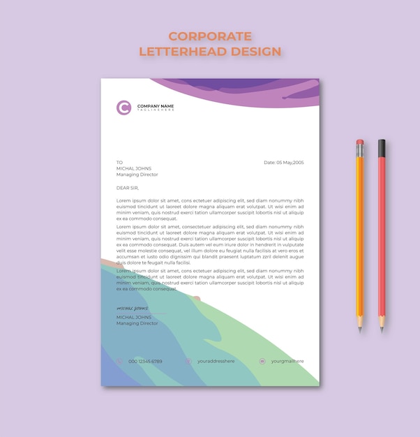 corporate letterhead design template