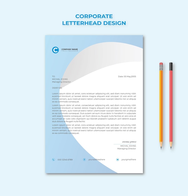 corporate letterhead design template