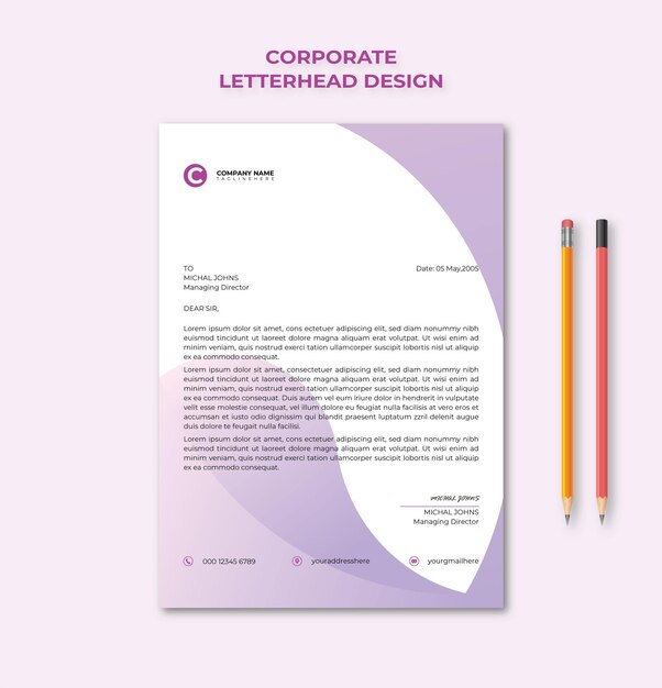 corporate letterhead design template