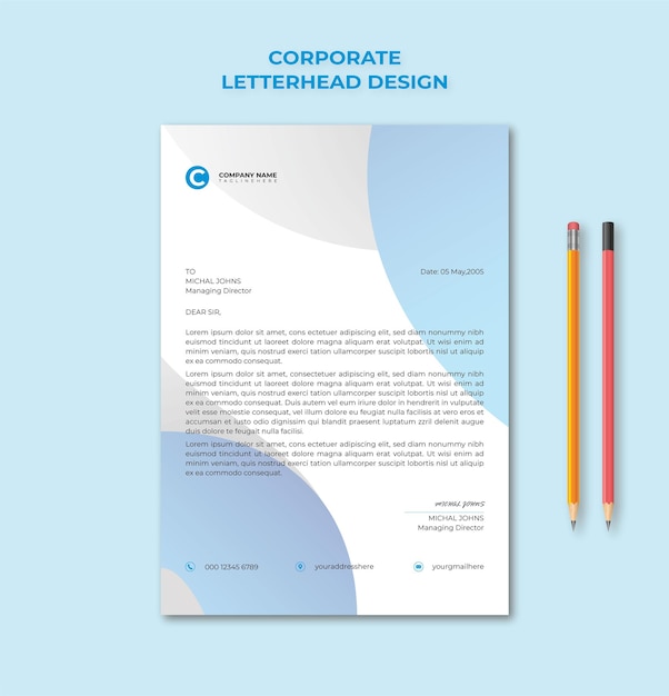 corporate letterhead design template