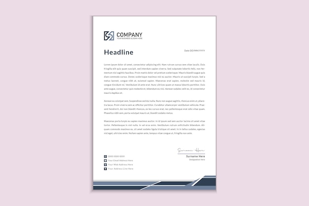 Corporate letterhead design template