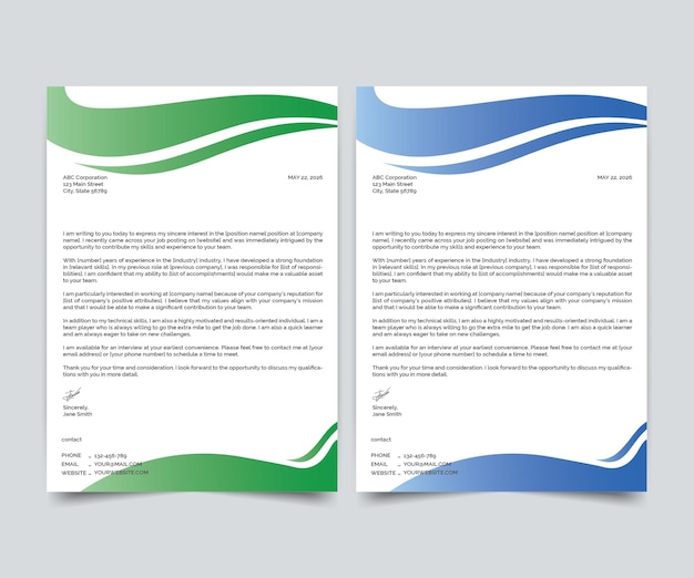 Vector corporate letterhead design template