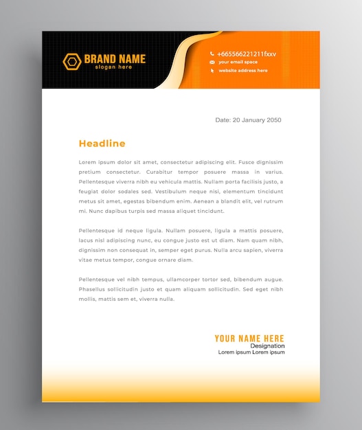 Vector corporate letterhead design template