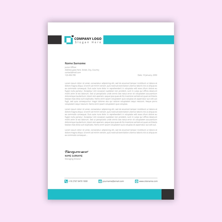Vector 기업 레터 헤드 디자인