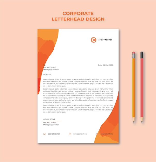 Vector corporate letterhead ontwerp sjabloon