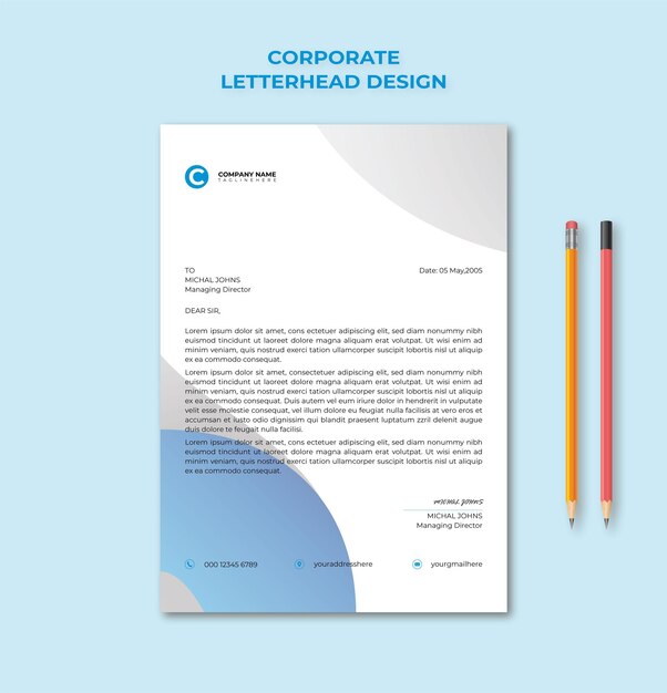 Corporate letterhead ontwerp sjabloon