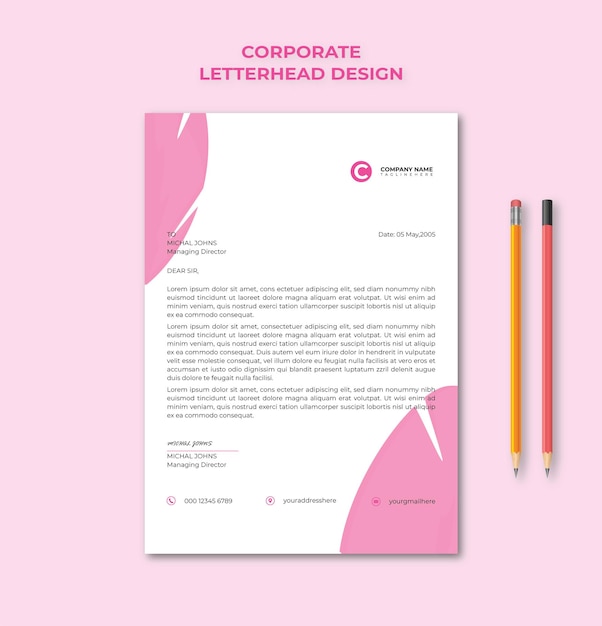 Vector corporate letterhead ontwerp sjabloon