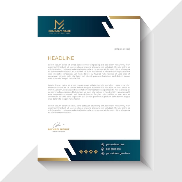 Corporate letterhead ontwerp sjabloon