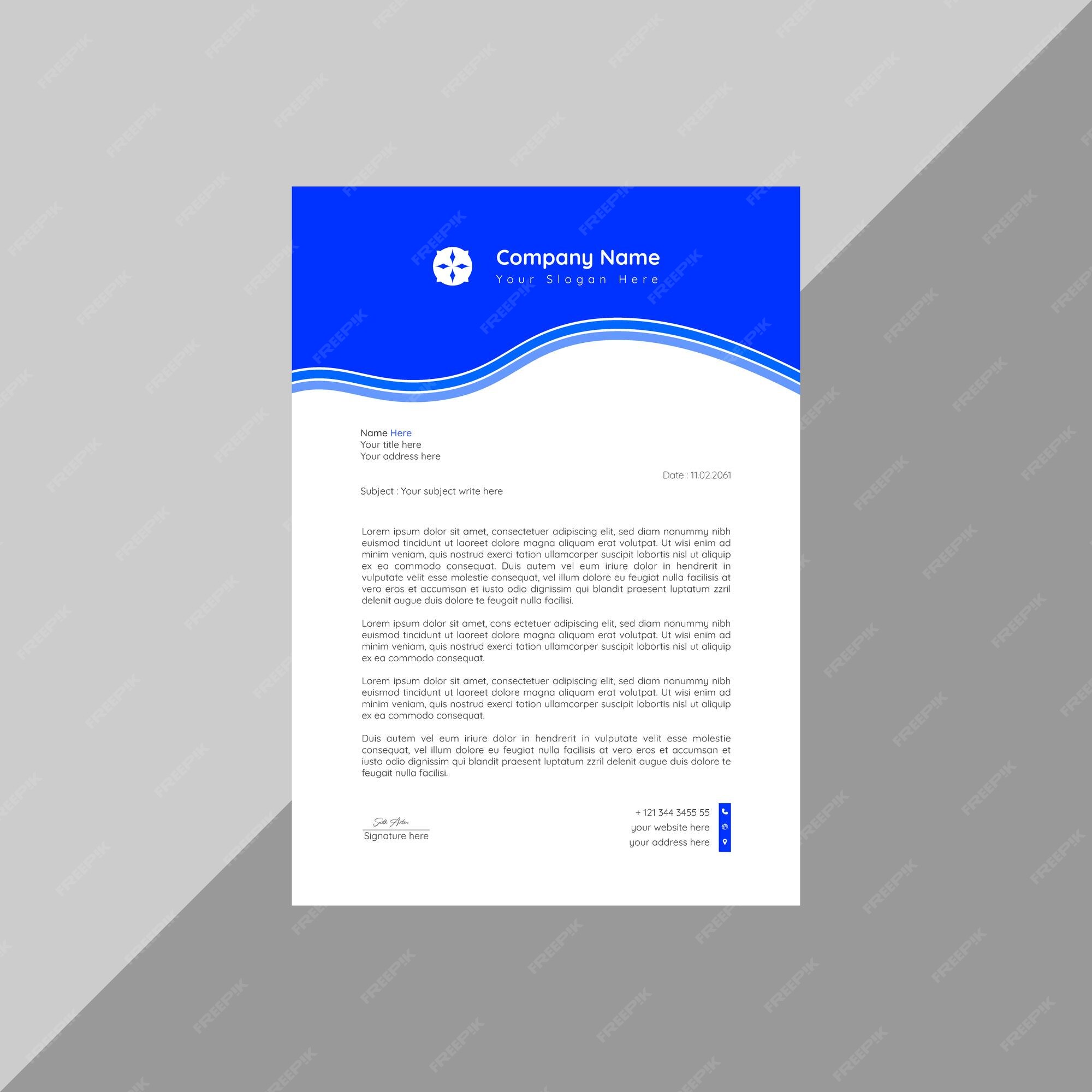 Premium Vector Corporate letterhead template design vector