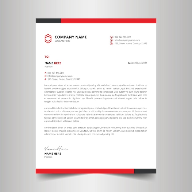Vector corporate letterhead template design for your business