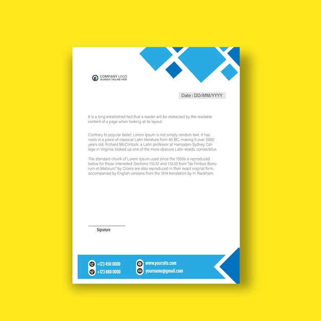 Corporate letterhead template design