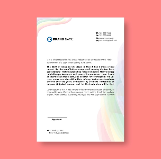 Corporate letterhead template design