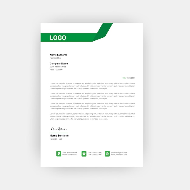 Corporate Letterhead Template Design