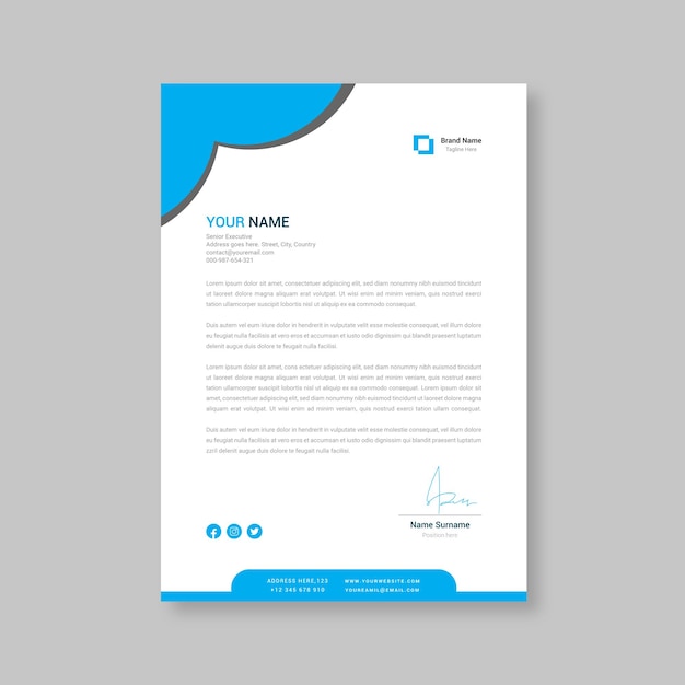 Vector corporate letterhead template for your