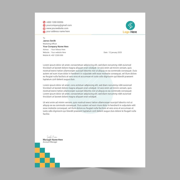 Корпоративный шаблон Letterhead