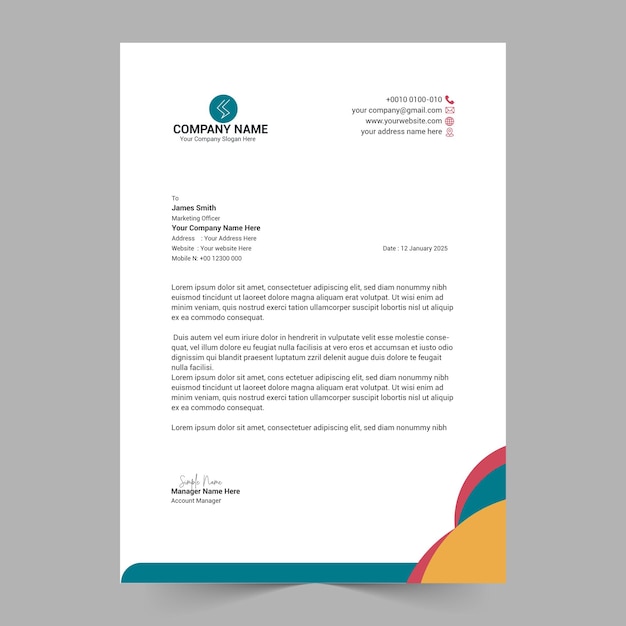 Корпоративный шаблон letterhead