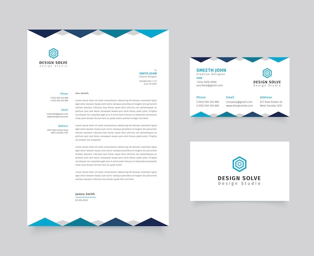 Corporate letterhead with business card template