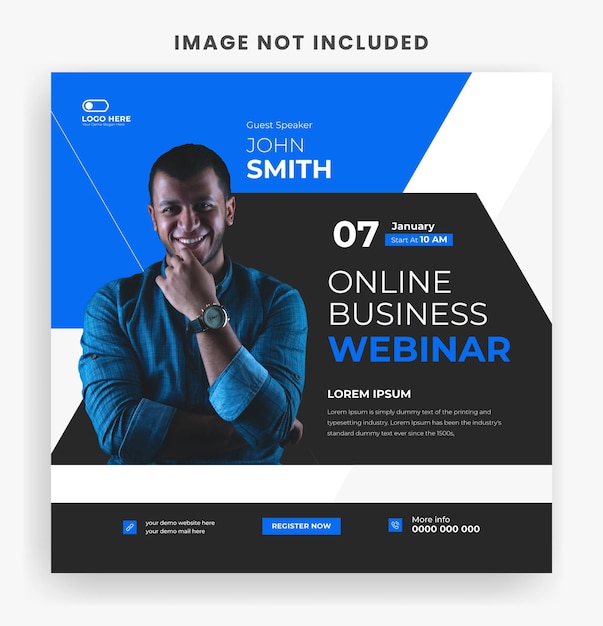 Corporate live business webinar social media post instagram banner template