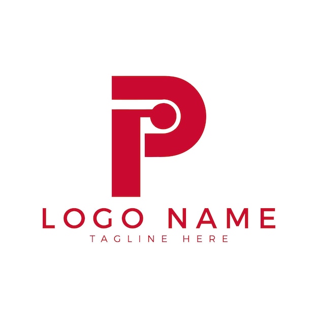 Corporate logo with letter P in minimalist style