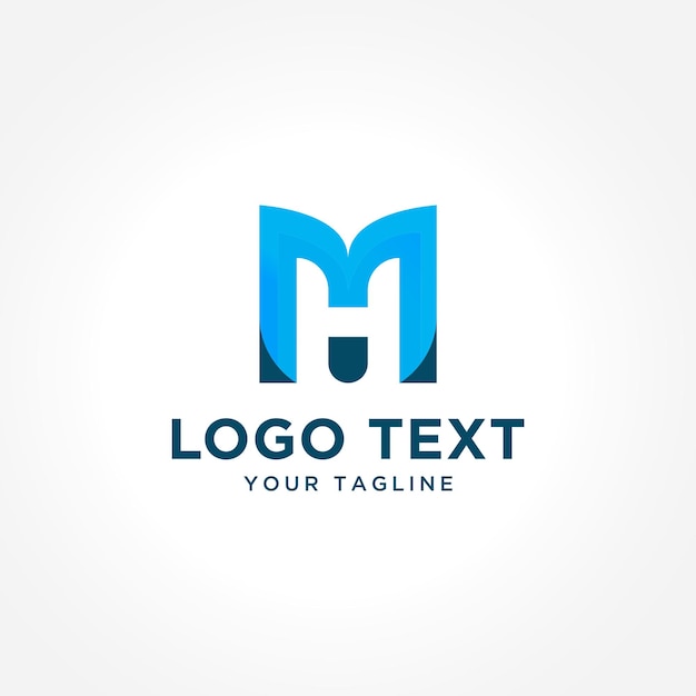 Corporate m h letter logo design premium vector