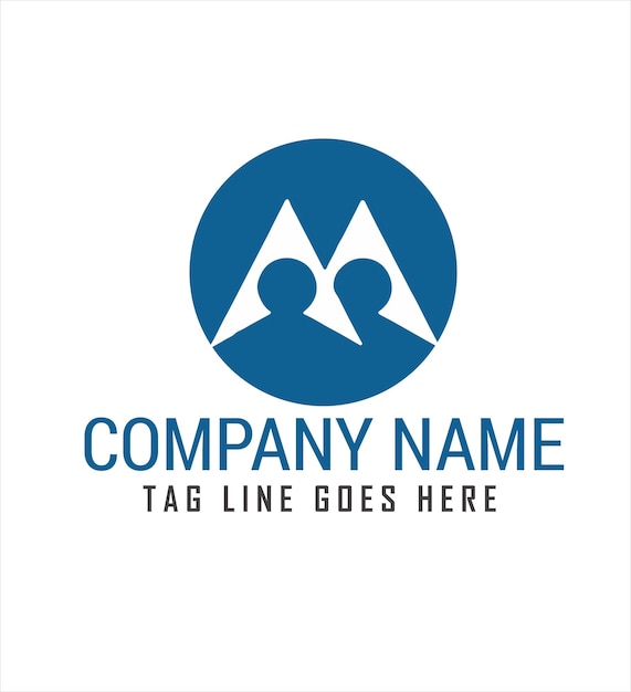 Corporate M of AA creatieve moderne minimalistische vector logo ontwerp sjabloon voor bedrijven