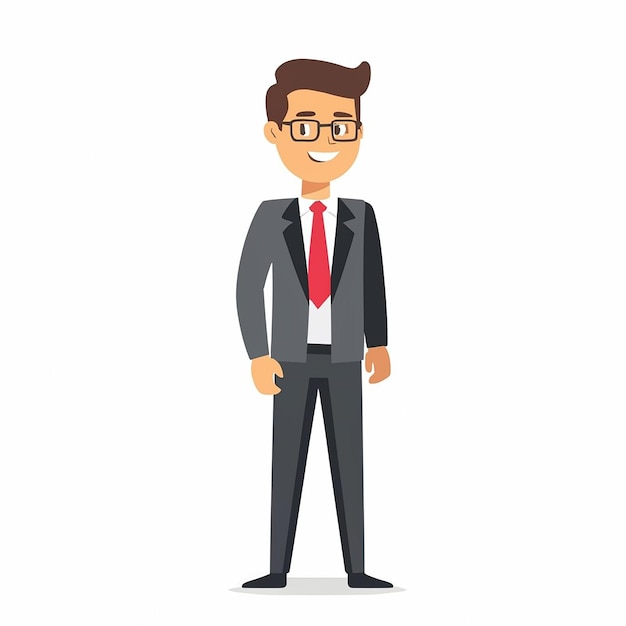 A corporate man on a white background illustration