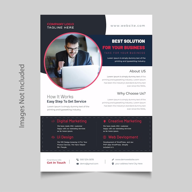 Corporate marketing agency flyer design template