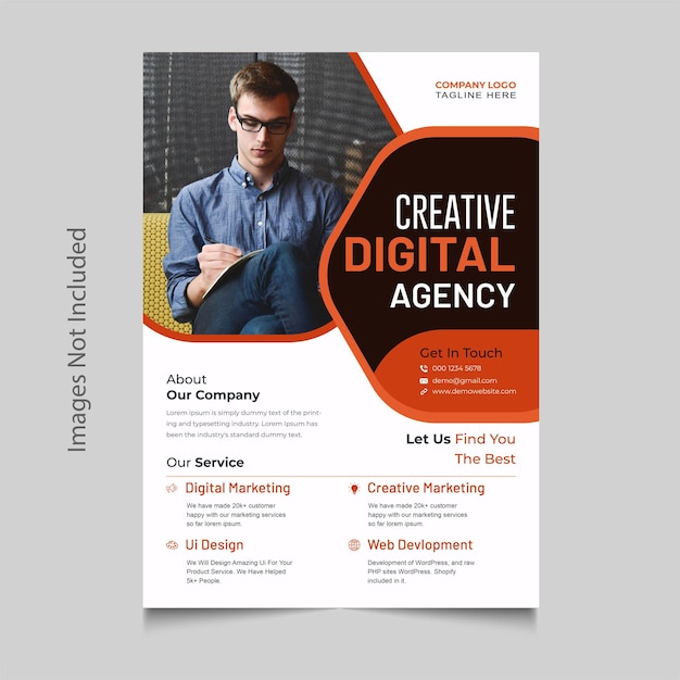 Corporate marketing agency flyer design template