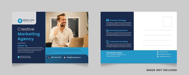 Corporate Marketing Agency Postcard Template