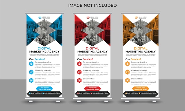 corporate marketing business roll up banner design standee pull up retractable banner template